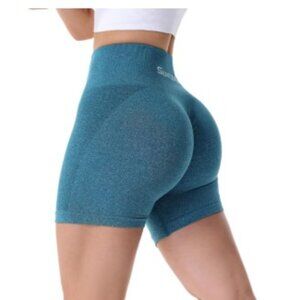 Sunzel Womens High Waist Biker Shorts Athletic Seamless Yoga Sport Short Elastic